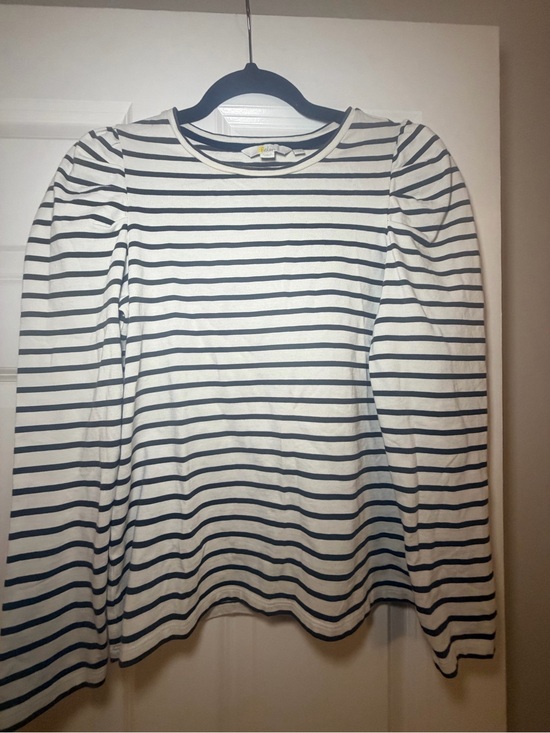 Boden Tops - Boden White and Navy Striped Long-Sleeve Tee